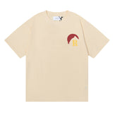Rhude T Shirt Sunset Theme Pure Cotton Hip Hop Men and Women Same Casual