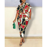 Nina Parker Graffiti Dress Long Sleeve Button Shirt Dress