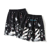 Spring and Summer off Starry Sky Fireworks Print CasualMen's and Women's Beach Pants shorts