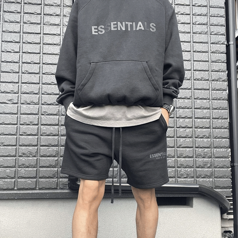 Fog Fear of God Essentials Shorts Double-Line Velvet Shorts Reflective Drawstring Shorts