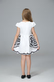 Girl Dress Spring and Autumn Half Sleeve Print Dress