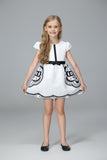 Girl Dress Spring and Autumn Half Sleeve Print Dress