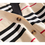 Knitted Cardigan Striped Coat V-neck Sweater
