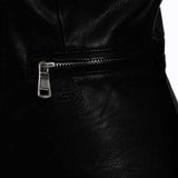 Leather Biker Coat Golden Leather Jacket Women Pu Jackets Slim Fit Waist Rinsing Machine Car Suit