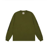 Gallery Dept High Street Vintage Washed Printed Army Green Long Sleeve T-shirt Men