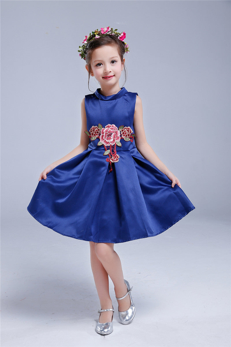Girl Dress Spring and Summer Dress Embroidered Princess Dress