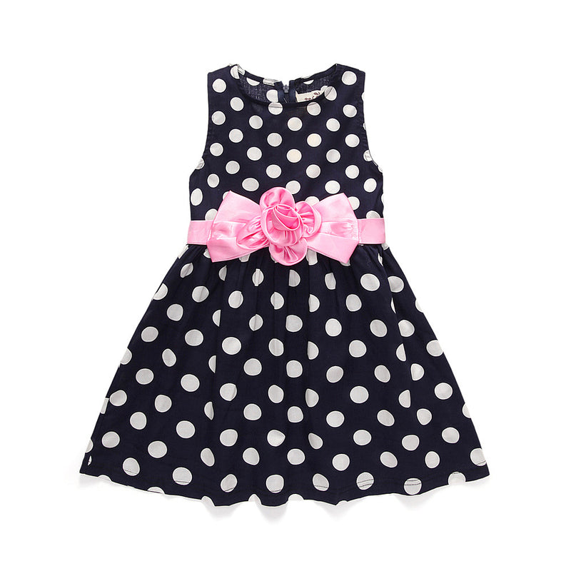 Girl Dress Summer Sleeveless Polka Dot Girls' Dress