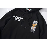 Autumn and Winter Monet Oil Painting Hooded Navy Blue with Velvet Men's Women's Pullover Loose Casual hoodie