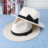 Fedora Golf Hats Autumn and Winter White Hat Female Wool Cowboy Hat
