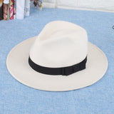 Fedora Golf Hats Autumn and Winter White Hat Female Wool Cowboy Hat