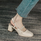 Nude Block Heel Peep Toe Sandals