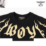 Boylondon T Shirt Training Practice Fashion Slim Golden Leaves