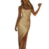 Olivia Wilde Dress Split Sequins Dress Sexy Evening Dress