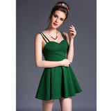 Graduation Dress Homecoming Dress Sexy Backless Skirt Small Dress off-the-Shoulder Solid Color Strap Dress