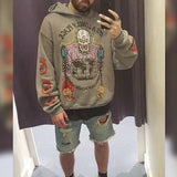 Cactus Flea Market Hoodie Skull Hip Hop Graffiti Hoodie Coat