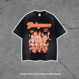 Preppy Aesthetic T Shirt Men's Summer Vintage Print Short Sleeve