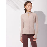 BBL Jacket Spring Yoga Jacket Women's Stand Collar Zipped Sports Coat Long Sleeve