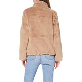 Women Winter Coats Jacket Long-Sleeved Stand Collar Fashion Artificial Fur Solid Color Loose Style