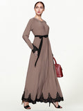 Muslim Women Stylish Kashibo Abaya Muslim Ladies Long Gown Islamic Clothing Jilbab Jalabiya Long Sleeve Embroidered Fashion Dress