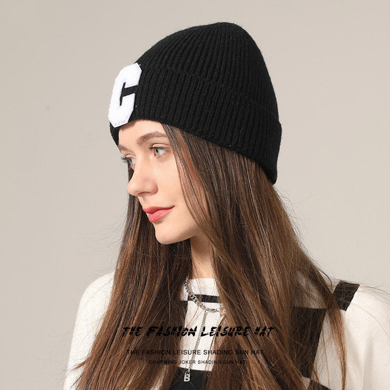 Toboggan Hat Autumn and Winter Solid Color Knitted Hat Solid Color Woolen Hat