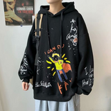 Grafitti Sweatshirts Autumn and Winter Sweater Men's Hooded Printing Stylish Coat
