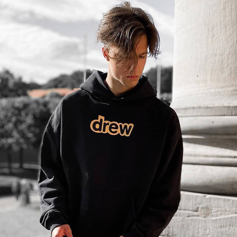 Drew House Smiley Letter Sweater Casual Trend Loose Couple Fleece-Lined Hoodie