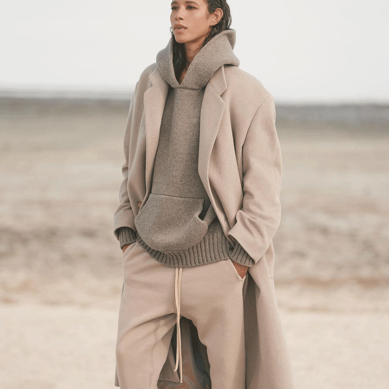 Fog Fear of God Essentials Hoodie Solid Color Hooded Sweater Autumn Winter Couple Loose Sweater Knitwear