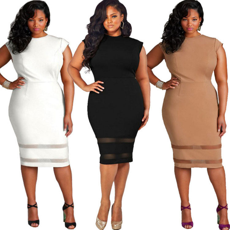 Nina Parker Black Dress plus Size Dress Solid Color Tulle Skirt