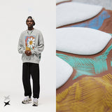 Preppy Aesthetic Sweatshirt Daisy round Neck Sweater Men's Autumn Printing