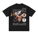 Jordan Poole Shirt Jordan Poole Basketball Star Print Short Sleeve Hip Hop Distressed round Neck