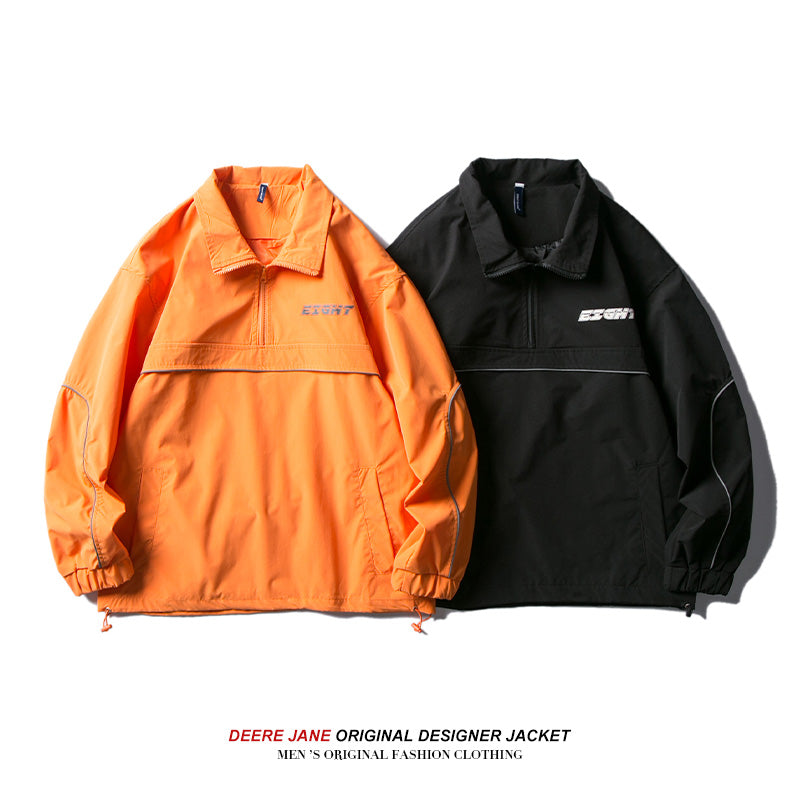 Men Jacket Men's Spring and Autumn Loose Lapel Casual Jacket Coat