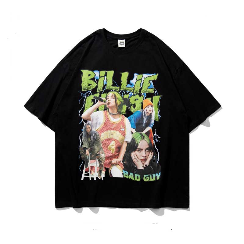 Oversized 90S T Shirt Hip Hop Print Short Sleeve T-shirt Men Couple's Tops