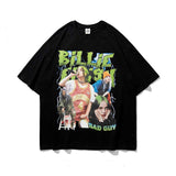 Oversized 90S T Shirt Hip Hop Print Short Sleeve T-shirt Men Couple's Tops