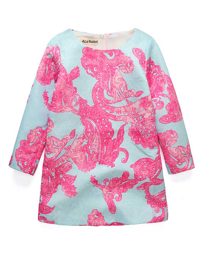 Girl Dress Children's Printed Princess Dress Long Sleeve Fashion