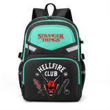 Stranger Things Hellfire Club Backpack USB Rechargeable Student Schoolbag