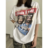 Saint Michael T Shirt Distressed Portrait Printing Short Sleeve Casual Pop T-shirt