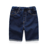 Children Boy Co Ord Summer Short-Sleeved T-shirt Denim Pants 2 Piece Set