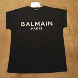 T Shirt Balmain Rhinestone Letter Straight T-shirt Women's Short Sleeve Sleeve