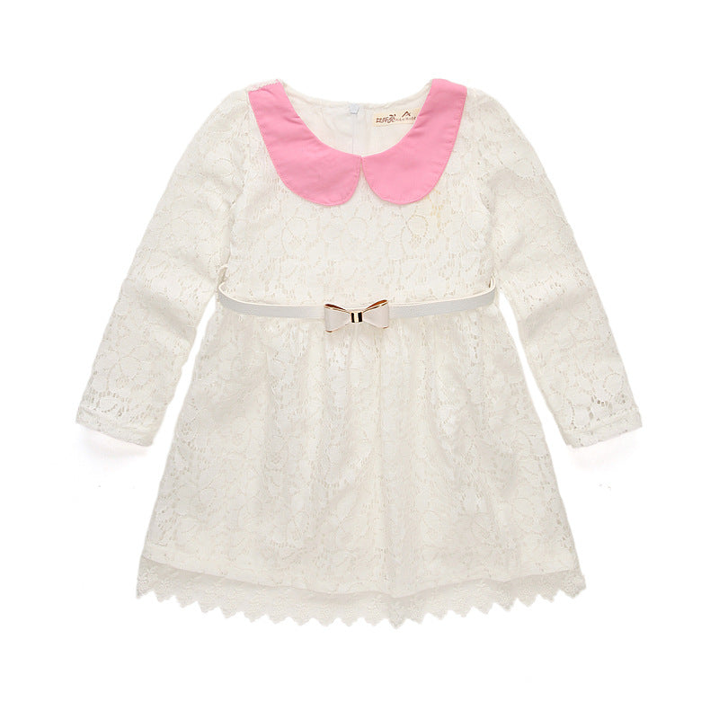 Girl Dress Spring Lace Hollow Princess Dress