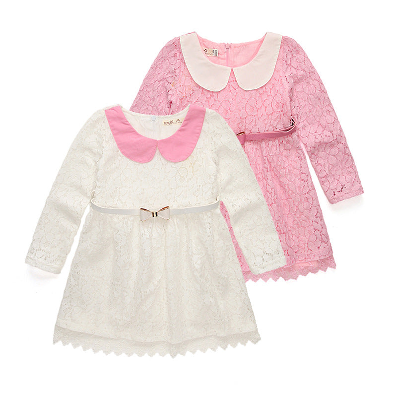 Girl Dress Spring Lace Hollow Princess Dress