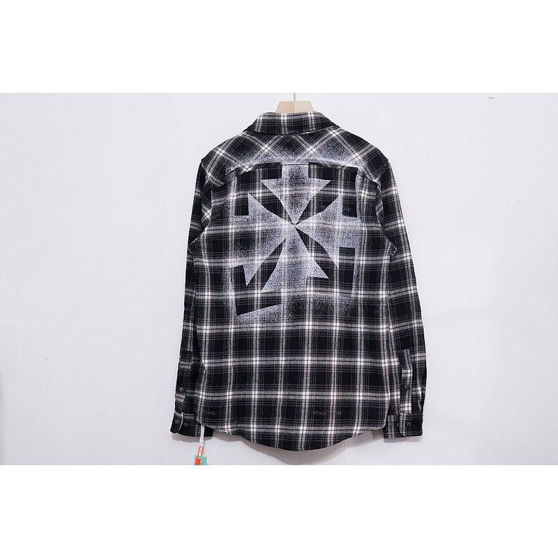 Autumn and Winter Arrow Plaid Shirt Men's Fashion Casual Tshirt Owt jacket