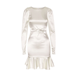 Women Spring Dress Slim Fit Ruffled Dress