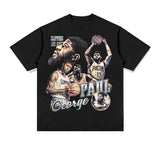 Paul George Shirt Paul George Clippers Printed Pattern Short Sleeve T-shirt Street Basketball