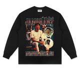 JA Morant Shirt JA Morant Distressed Long-Sleeved T-shirt Vintage Cotton Round Neck Sports