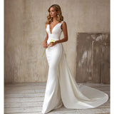 Bridesmaid Dress Spring Summer Women's Dress Sexy V-neck Sleeveless with Tail Wedding Dress Formal Dress