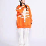 Skeleton Varsity Jacket Men's Autumn Loose Sweater