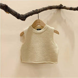 Autumn Rompers Knitted round Neck Sweater Vest Outer Wear