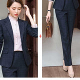 Women's Autumn Uniform Designs Formal Style Office Lady Bussiness Attire Work Suit Autumn and Winter Formal Suit Work Clothes Plaid Suit
