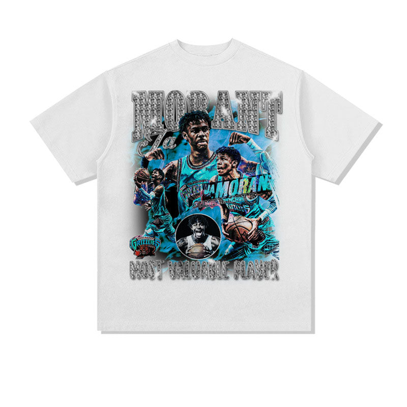 JA Morant Shirt JA Morant Printed Heavy Small Neckline Vintage Sports