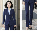 Women Autumn Uniform Designs Formal Style Office Lady Bussiness Attire Work Suit Striped Business Wear Suit